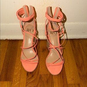 Jlo pink wedges